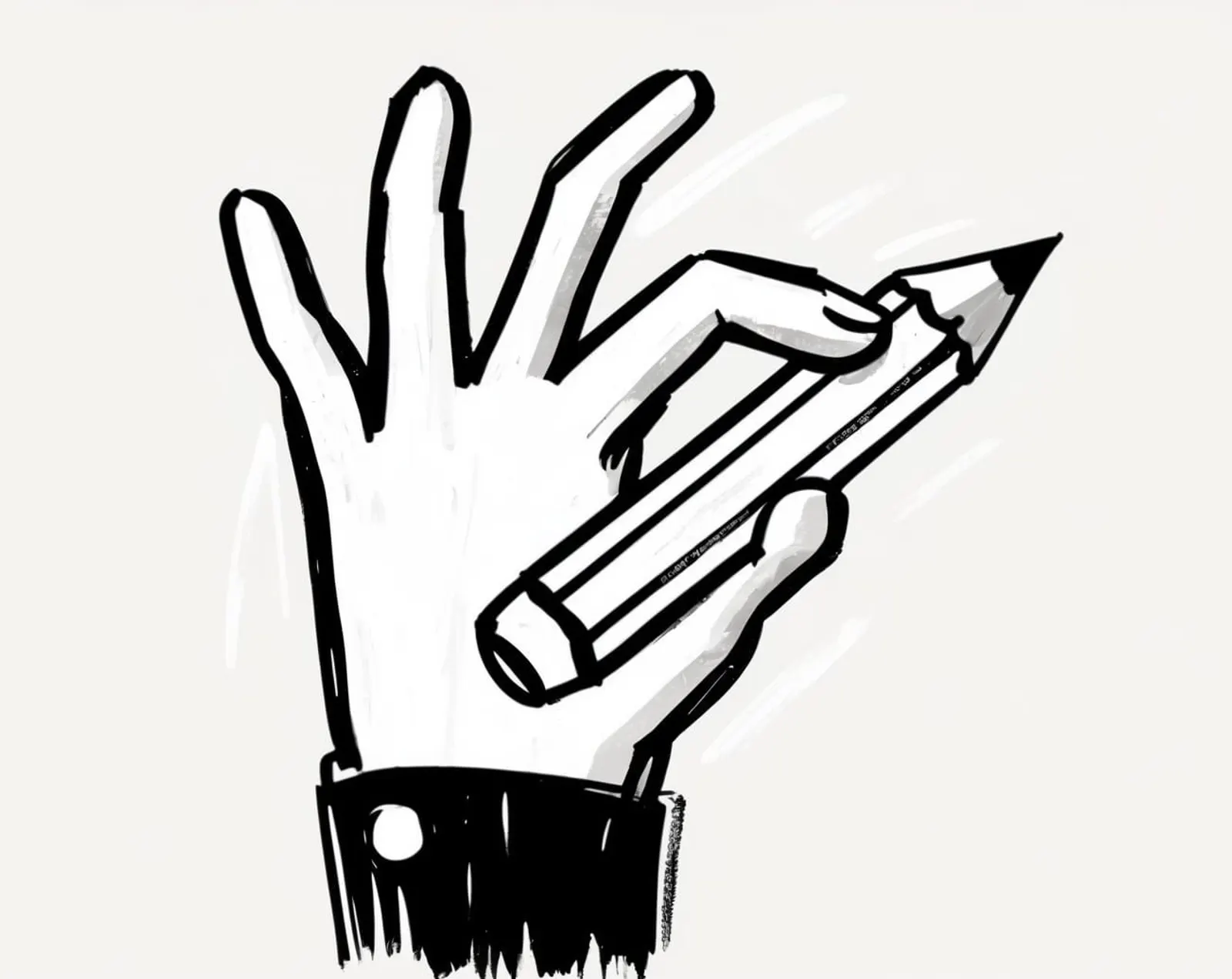 Illustration of a hand holding a pencil